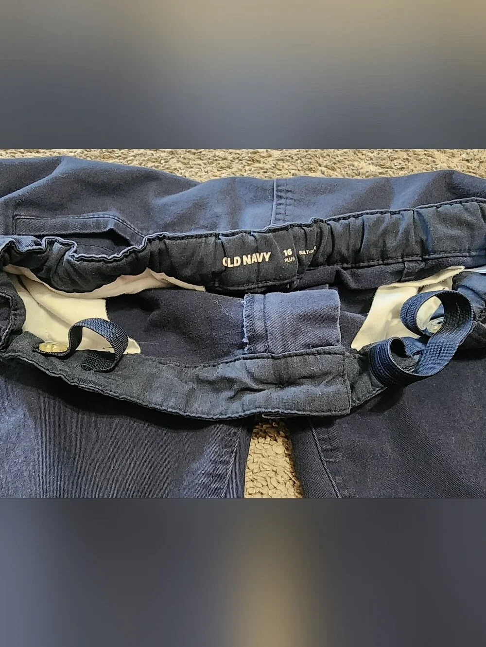Boys Size 16 Plus Adjustable Built In Flex Navy Uniform Shorts (x2), Old Navy